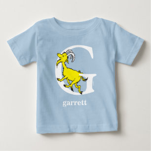 T-shirt Pour Bébé L'ABC de Dr Seuss : Lettre G - Blanc Ajoutez vot