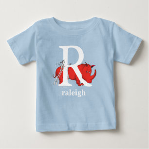 T-shirt Pour Bébé L'ABC de Dr Seuss : Lettre R - Blanc Ajoutez vot