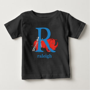 T-shirt Pour Bébé L'ABC de Dr Seuss : Lettre R - Bleu Ajoutez votr