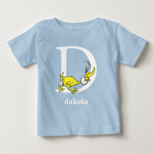 T-shirt Pour Bébé L'ABC du Dr Seuss : Lettre D - Blanc Ajoutez vot