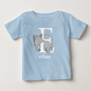 T-shirt Pour Bébé L'ABC du Dr Seuss : Lettre E - Blanc Ajoutez vot