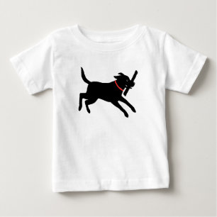 T-shirt Pour Bébé Laboratoire noir courant mignon du chien de