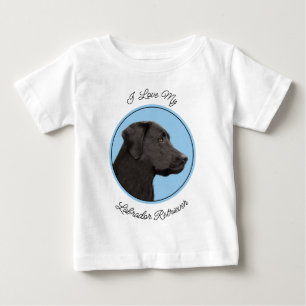 T-shirt Pour Bébé Labrador Retriever Black Peinture Original Chien A