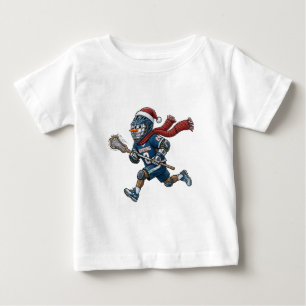 T-shirt Pour Bébé Lacrosse de bonhomme de neige Noël 2026 Sports de