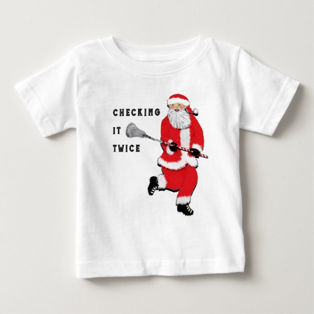 T-shirt Pour Bébé Lacrosse Drôle (Devant)
