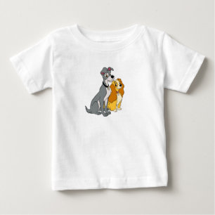 T-shirt Pour Bébé Lady et le tramp se tiennent ensemble Disney