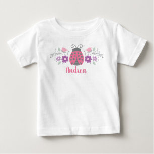 T-shirt Pour Bébé Ladybug rose
