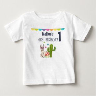 T-shirt Pour Bébé Lama cool en forme de coeur Premier anniversaire
