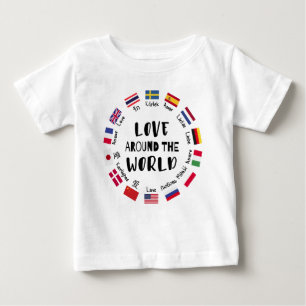 T-shirt Pour Bébé L'amour autour des langues du monde