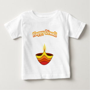 T-shirt Pour Bébé Lampe heureuse de Diwali et de Diya