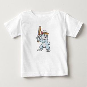 T-shirt Pour Bébé Lapin au baseball avec batte de baseball