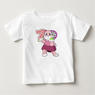 T-shirt Pour Bébé Lapin au Tennis avec raquette de tennis