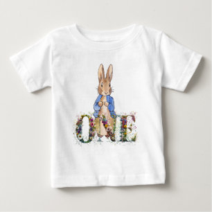 T-shirt Pour Bébé Lapin classique en veste bleue Premier Anniversair