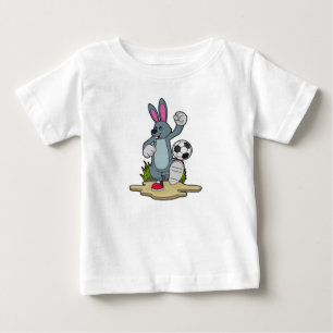T-shirt Pour Bébé Lapin comme joueur de football avec Soccer