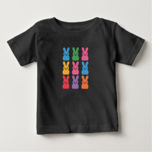 T-shirt Pour Bébé Lapin de Pâques Œufs Carreaux Léopard