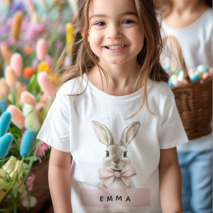 T-shirt Pour Bébé Lapin de Pâques personnalisé Nom personnalisé