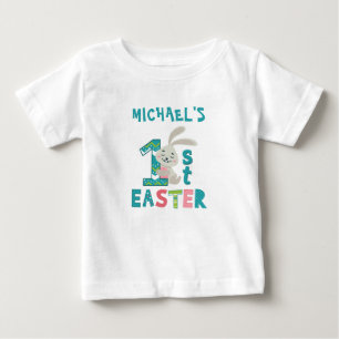T-shirt Pour Bébé Lapin de Pâques personnalisé pour premier
