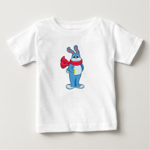 T-shirt Pour Bébé Lapin en hiver avec Écharpe