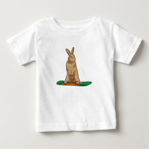 T-shirt Pour Bébé Lapin en Snowboard avec Snowboard