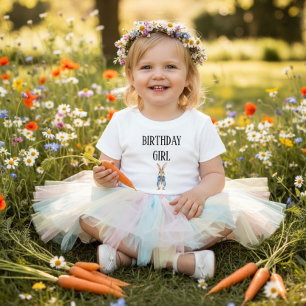 T-shirt Pour Bébé Lapin Mignon Fille de la Fête d'Anniversaire Bébé