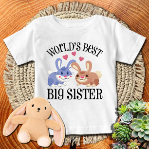 T-shirt Pour Bébé Lapins Mignons La Meilleure Grande Sœur du Monde