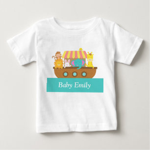 T-shirt Pour Bébé L'arche de Noé, Animaux Mignons pour Bébé Garçon o