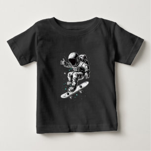 T-shirt Pour Bébé L'aventure du skateboard cosmique de l'astronaute