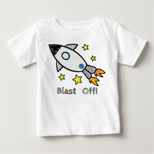 T-shirt Pour Bébé Le bateau mignon de Rocket soufflent tiré par la