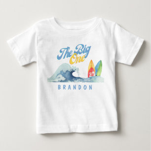 T-shirt Pour Bébé Le Big One First Birthday Surf Shirt Nom personnal