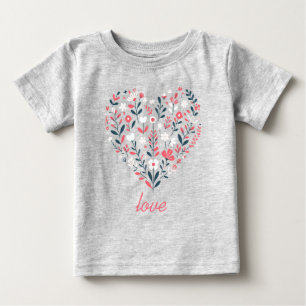 T-shirt Pour Bébé Le coeur floral de Valentine