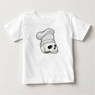 T-shirt Pour Bébé Le crâne cuisiné avec le casquette chef