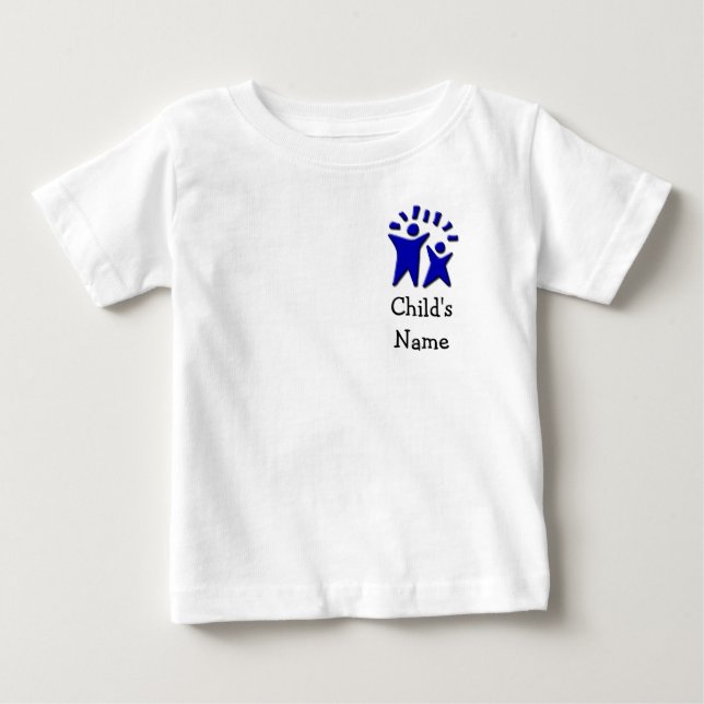 T-shirt Pour Bébé Le double a dégrossi - personnaliser avec le nom (Devant)