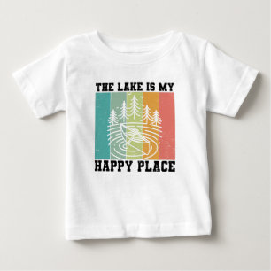 T-shirt Pour Bébé Le lac est mon Happy Place Distressed Lac Vintage