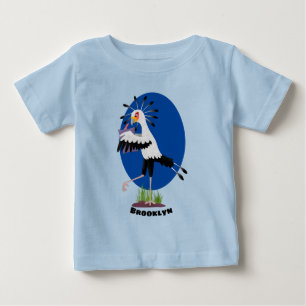 T-shirt Pour Bébé Le mignon secrétaire oiseau écrire des notes dessi