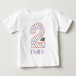 T-shirt Pour Bébé Le papillon très faim Caterpillar 2e anniversaire