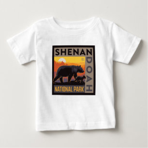 T-shirt Pour Bébé Le Parc national de Shenandoah   Mama Bear & Cubs