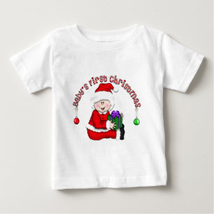 T-shirt Pour Bébé Le premier Noël de bébé Baby Santa (CA1)