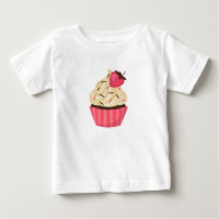 Le rose mignon arrose le petit gâteau de fraise