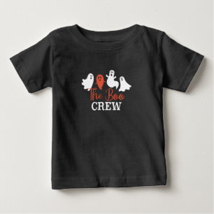 T-shirt Pour Bébé L'équipe fantôme Halloween Boo Crew Blanc Orange  