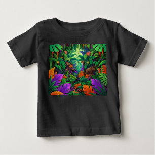 T-shirt Pour Bébé Les animaux exotiques scène de la jungle