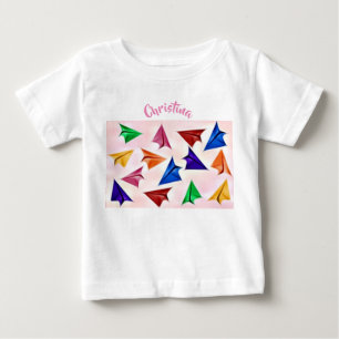 T-shirt Pour Bébé Les Filles Comme Les Avions En Papier Aussi
