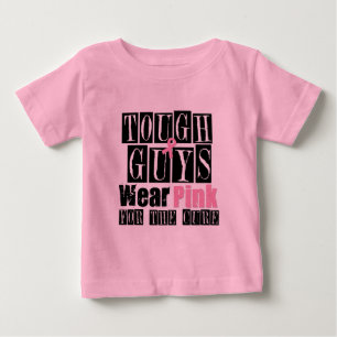 T-shirt Pour Bébé Les gars durs de cancer du sein portent le rose