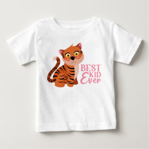 T-SHIRT POUR BÉBÉ LES MEILLEURS ENFANTS JAMAIS MORT TIGRE ROSE