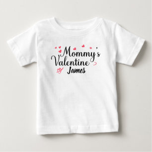 T-shirt Pour Bébé Les Valentines de maman, nom personnalisé