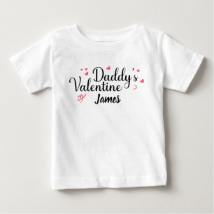 T-shirt Pour Bébé Les Valentines de papa, nom personnalisé