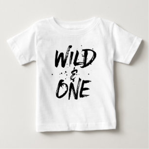 T-shirt Pour Bébé Lettrage balayé sauvage et un noir
