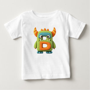 T-shirt Pour Bébé Lettre D de l'alphabet monstre – Monstre mignon av