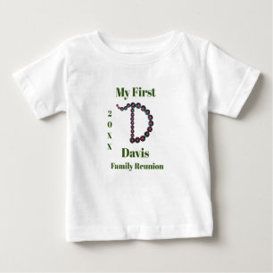 T-shirt Pour Bébé Lettre D Monogramme de ma première famille