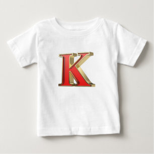 T-shirt Pour Bébé Lettre en verre rouge K
