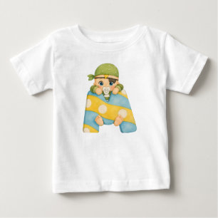 T-shirt Pour Bébé Lettre M - Bébé dans une écharpe patchwork colorée